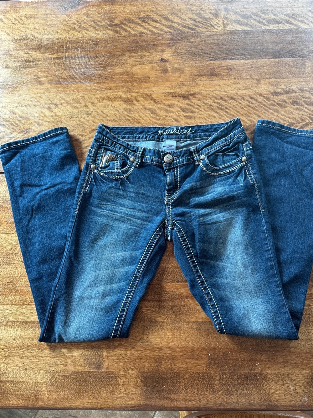 Maurices Skinny Jeans - Dark Blue Faded Wash - 5/6